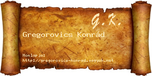 Gregorovics Konrád névjegykártya